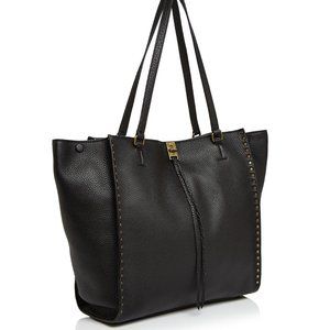 REBECCA MINKOFF Black Darren Pebbled Leather Tote